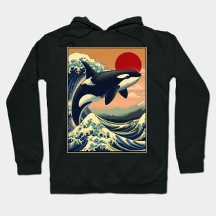 Orca in Japan Kanagawa Wave Hoodie